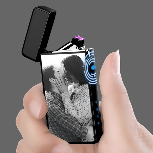 Custom Personalized Black Engraved Photo Lighter