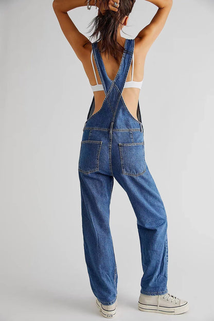 Women's Fashionable Casual Streetwear Loose Fitting Denim Overalls