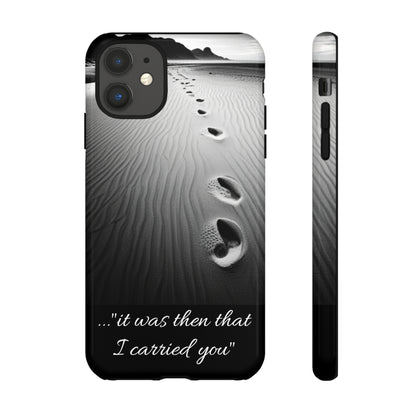 Beach Footprints in the Sand Inspirational Phone Case