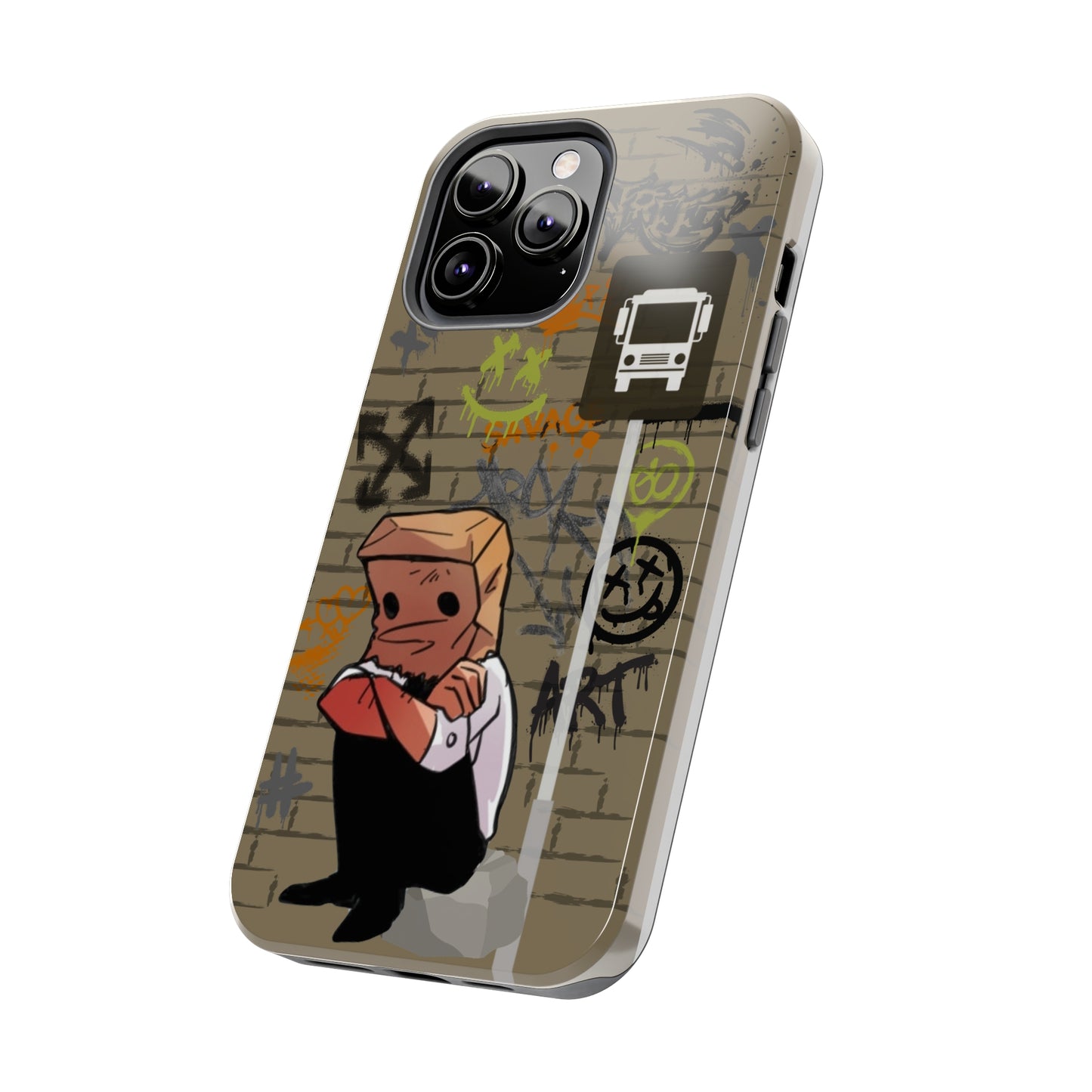 Paper Bag Man Graffiti Punk Aesthetic Retro Style iPhone Case