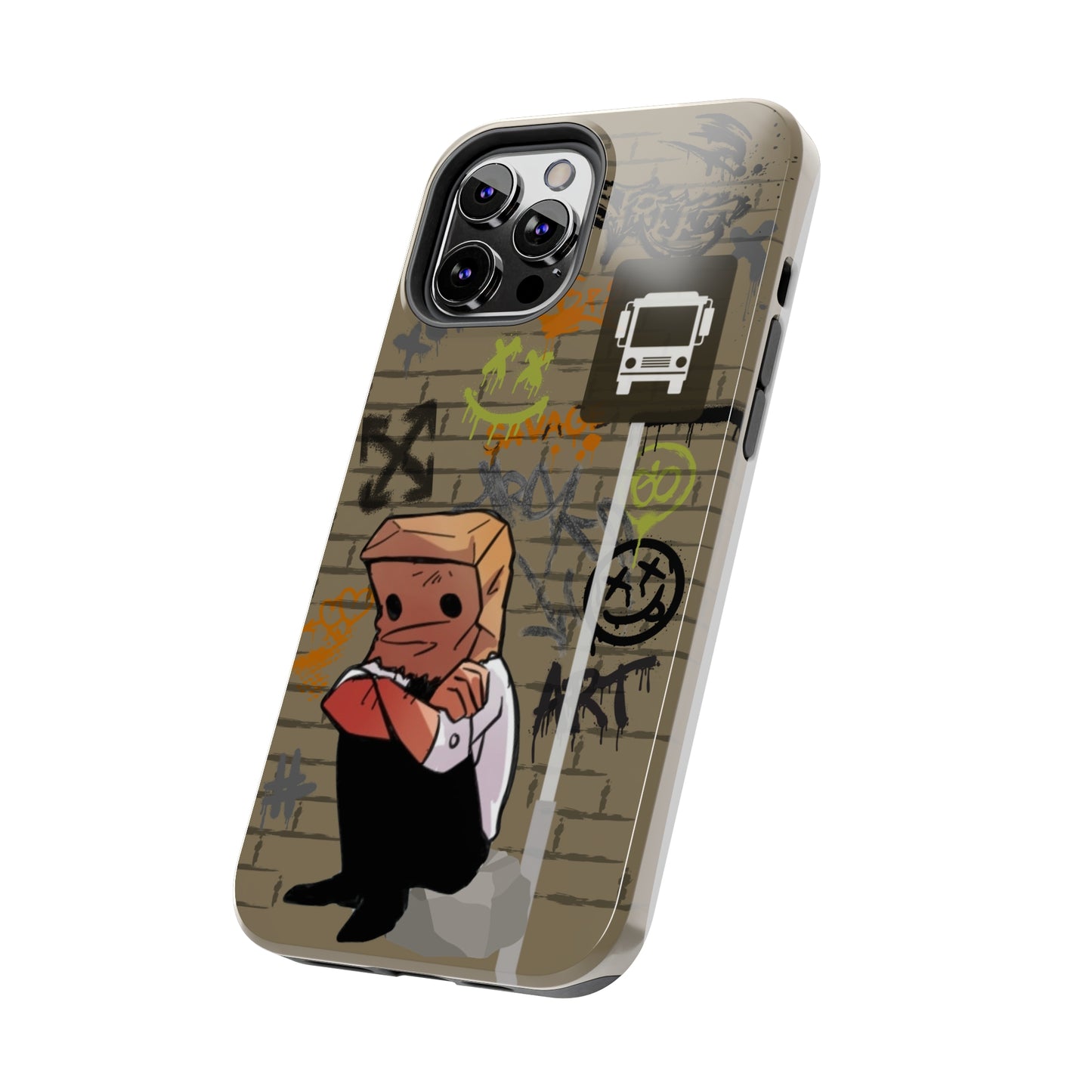 Paper Bag Man Graffiti Punk Aesthetic Retro Style iPhone Case