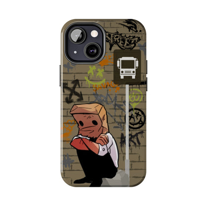 Paper Bag Man Graffiti Punk Aesthetic Retro Style iPhone Case