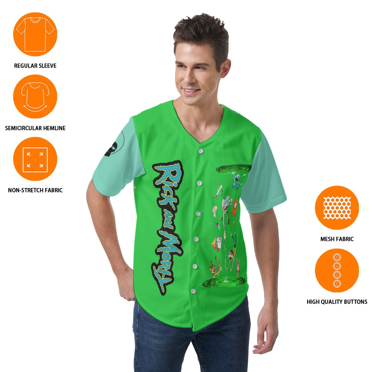 Rick and Morty Limited Edition Short Sleeve Baseball Jersey