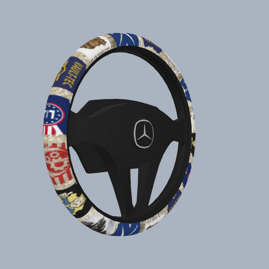 Fallout Sanctions Flags Steering Wheel Cover