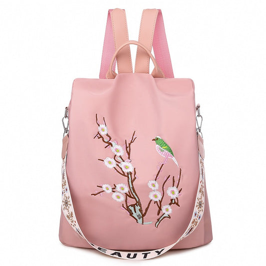 Backpack Versatile Chinese Style Pleasant Eyebrow Embroidered Travel Bag Lightweight Backpack