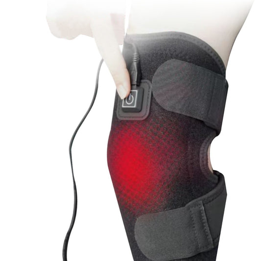 Electric heating knee pad for men and women. Knee brace with heat therapy.