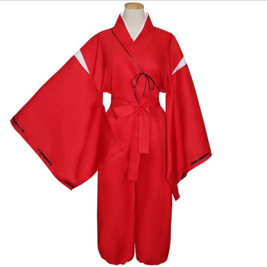 Anime Inuyasha adult cosplay costume red Japanese kimono robe costume Halloween party