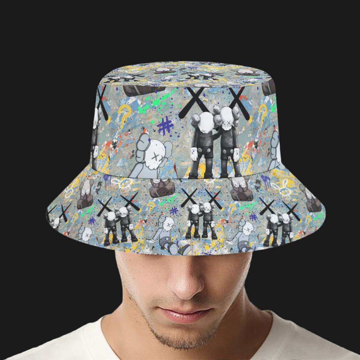 Kaws Graffiti Grunge Style Unisex Bucket Hat