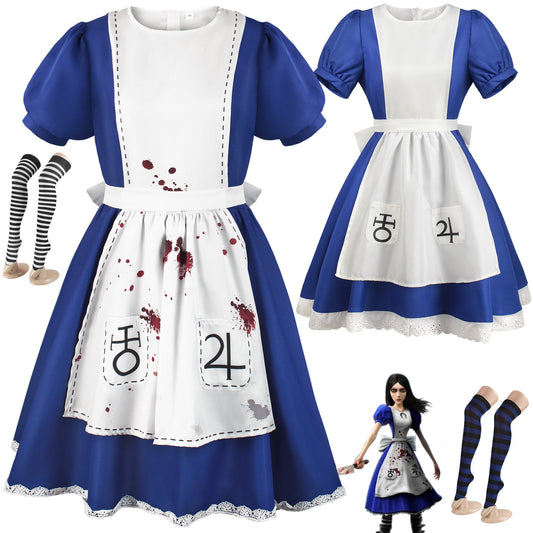 Alice Madness Return adult costume for Halloween, cosplay, stage performance, role play