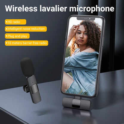 MAMEN Wireless Vlogging Kit Phone Tripod with Lavalier Microphone LED Light for iPhone Android Smartphone Live Streaming Toolkit