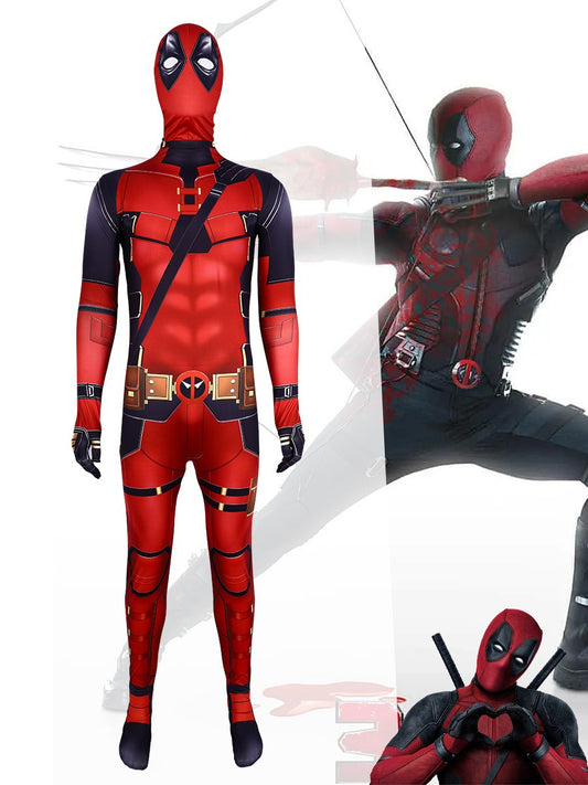 Deadpool costume full body jumpsuit for cosplay, Halloween and more