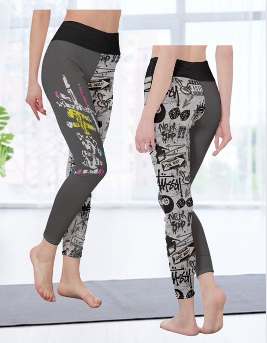 Graffiti Style Stussy Women's High Waist Yoga Leggings