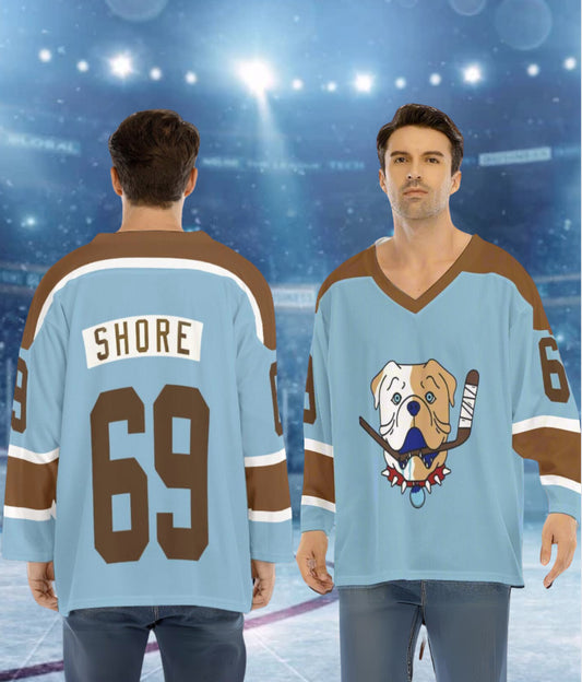 Shoresy from Letterkenny Shore 69 Sudbury Blueberry Bulldogs Hockey Jersey