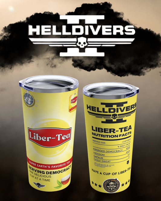 Stainless Steel Custom Tumbler Helldivers 2 Liber-Tea Cup