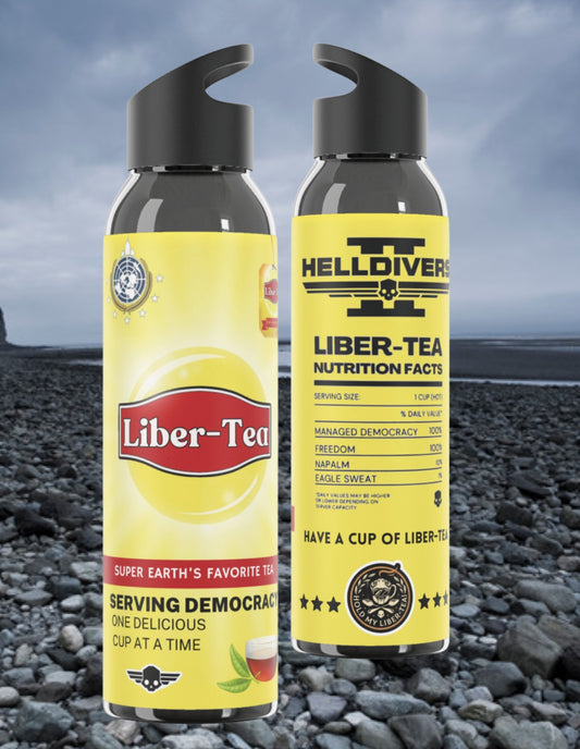 Helldivers 2 Liber-Tea Water Bottle. Gaming Merch Trending Now