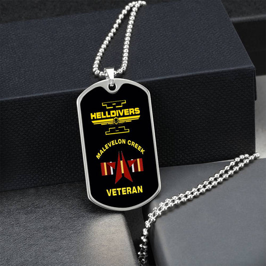 Helldivers 2 Malevelon Creek Veteran Dog Tag Necklace